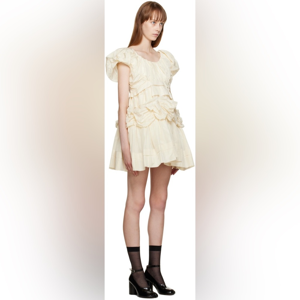 Simone Rocha Ruched Gathered Taffeta Mini Dress size 8